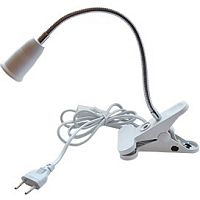 Светильник гибкий Ecola ЛОН E27 Прищепка Белый 300мм картинка 